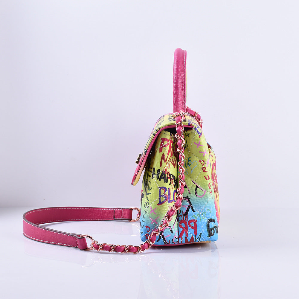 Graffiti painted handbag