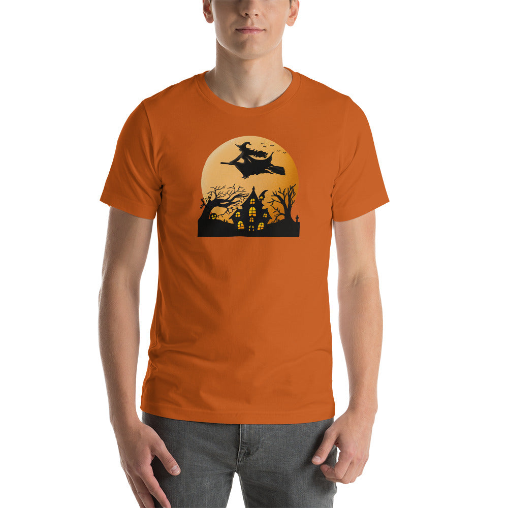 Flying Witch Halloween -Trick or Treat Short-Sleeve Unisex T-Shirt