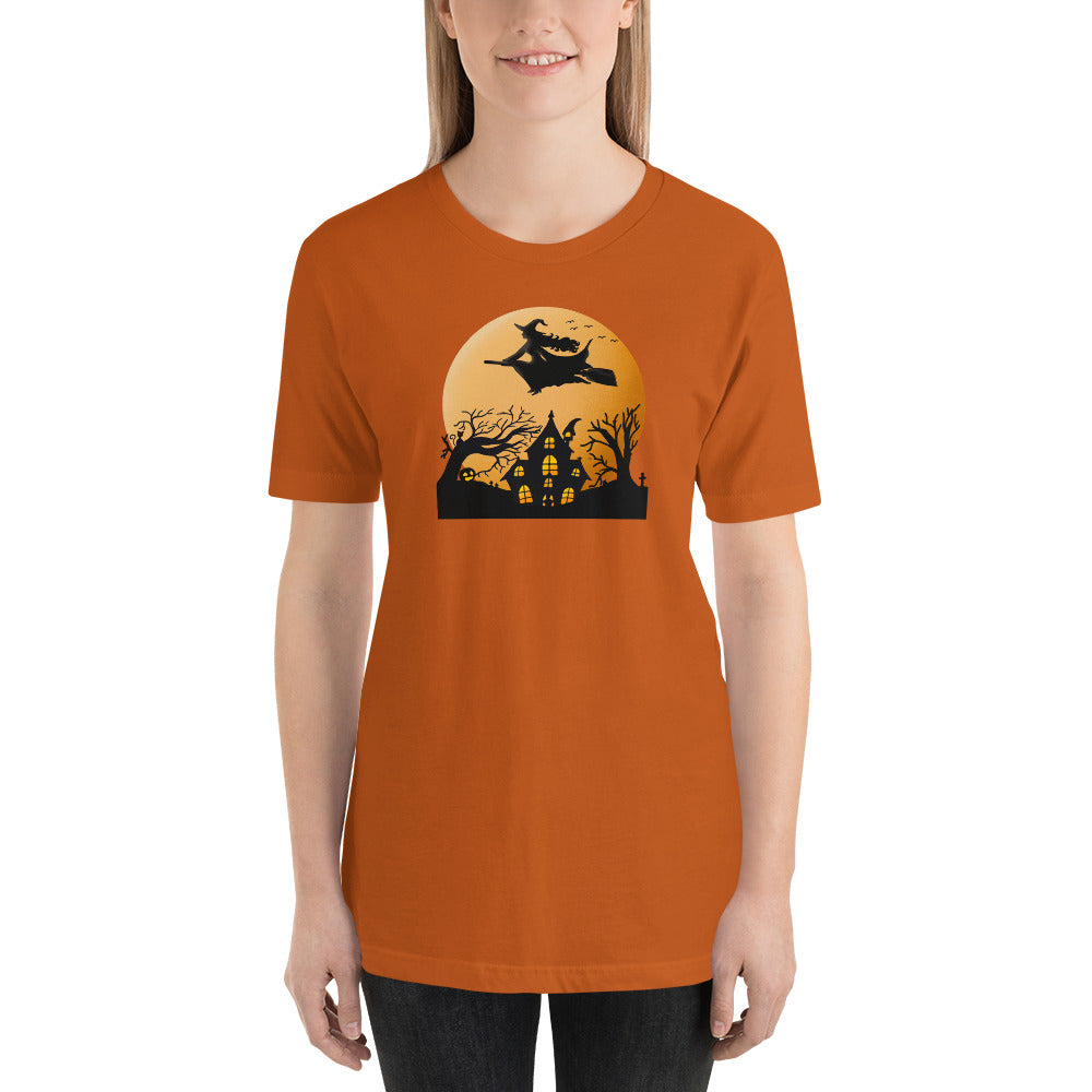 Flying Witch Halloween -Trick or Treat Short-Sleeve Unisex T-Shirt