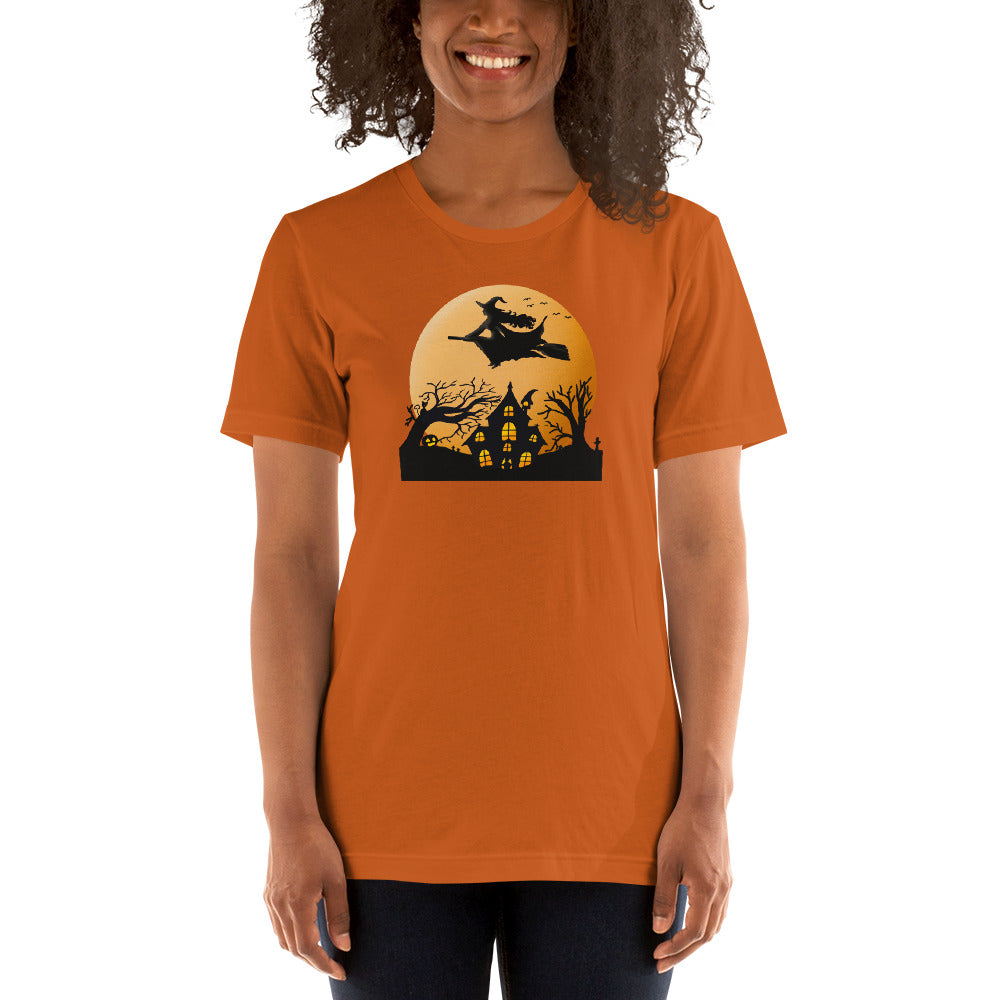 Flying Witch Halloween -Trick or Treat Short-Sleeve Unisex T-Shirt