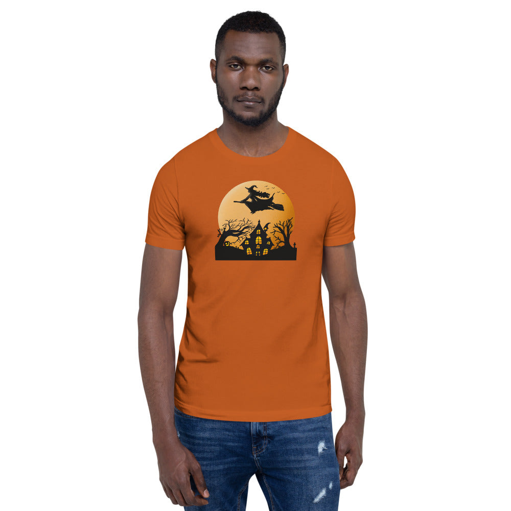 Flying Witch Halloween -Trick or Treat Short-Sleeve Unisex T-Shirt