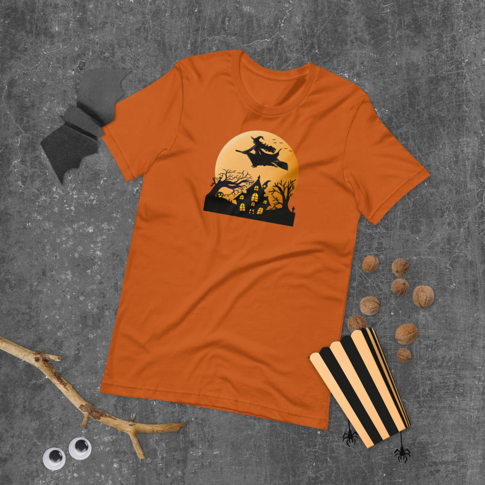 Flying Witch Halloween -Trick or Treat Short-Sleeve Unisex T-Shirt